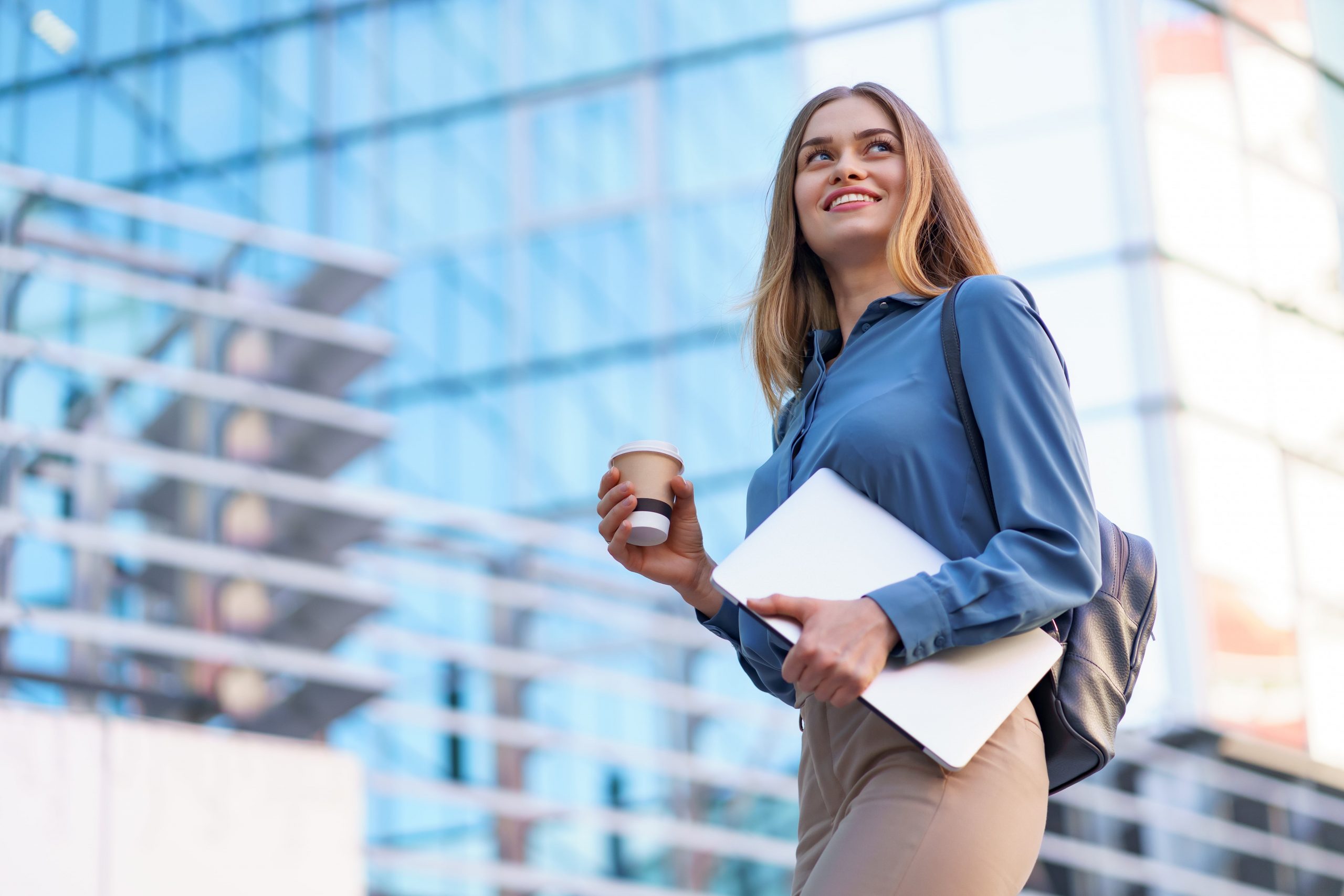 Female Employee taking leave from office