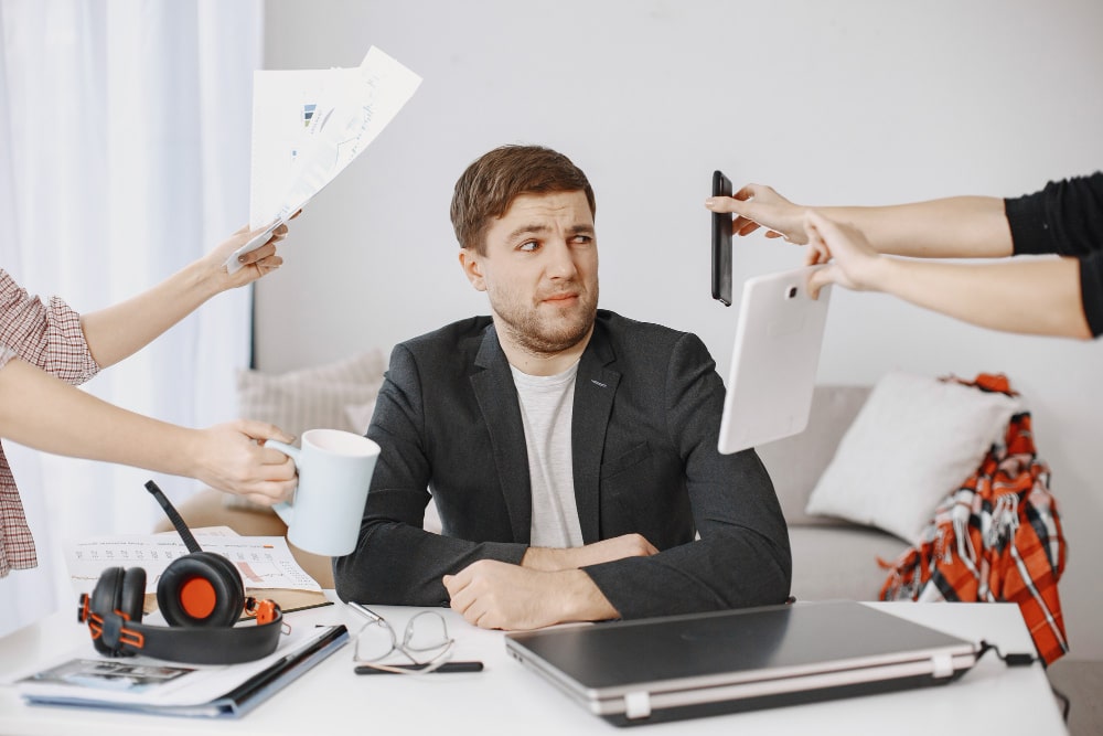 Frustrated Employee in office