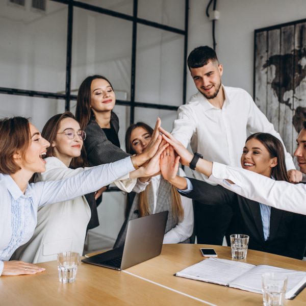 Group of employees participating in engagement activities