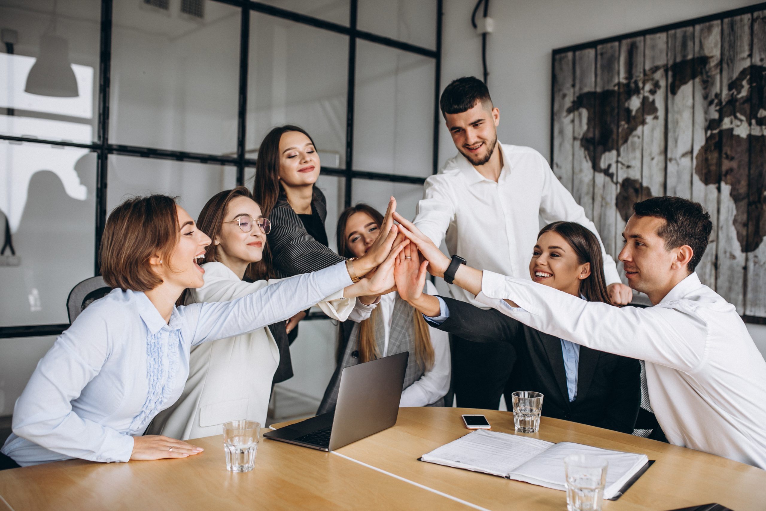 Group of employees participating in engagement activities